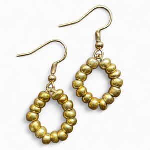 Elegant Gold Beaded Earrings